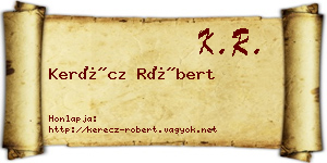 Kerécz Róbert névjegykártya